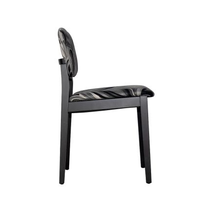 Vista Lateral Derecha Silla de Comedor Tapizada Elsa