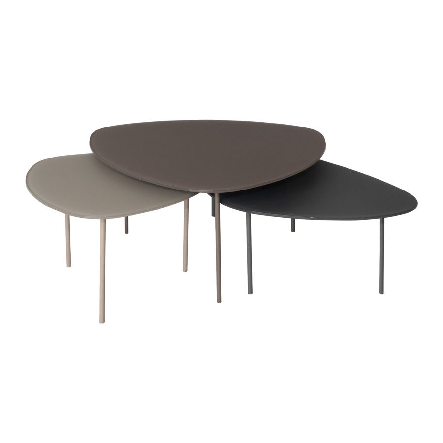 Douglas Large Steel and Glass Coffee Table 'Douglas'