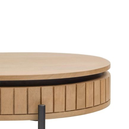 Lateral de la Mesa de Centro de Madera Mango Licia