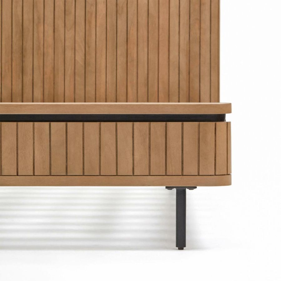 Mango Wood and Metal Bed 'Licia'