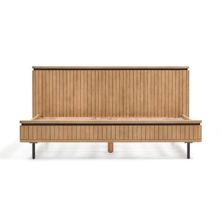 Vista Frontal Cama de Madera de Mango y Metal Licia