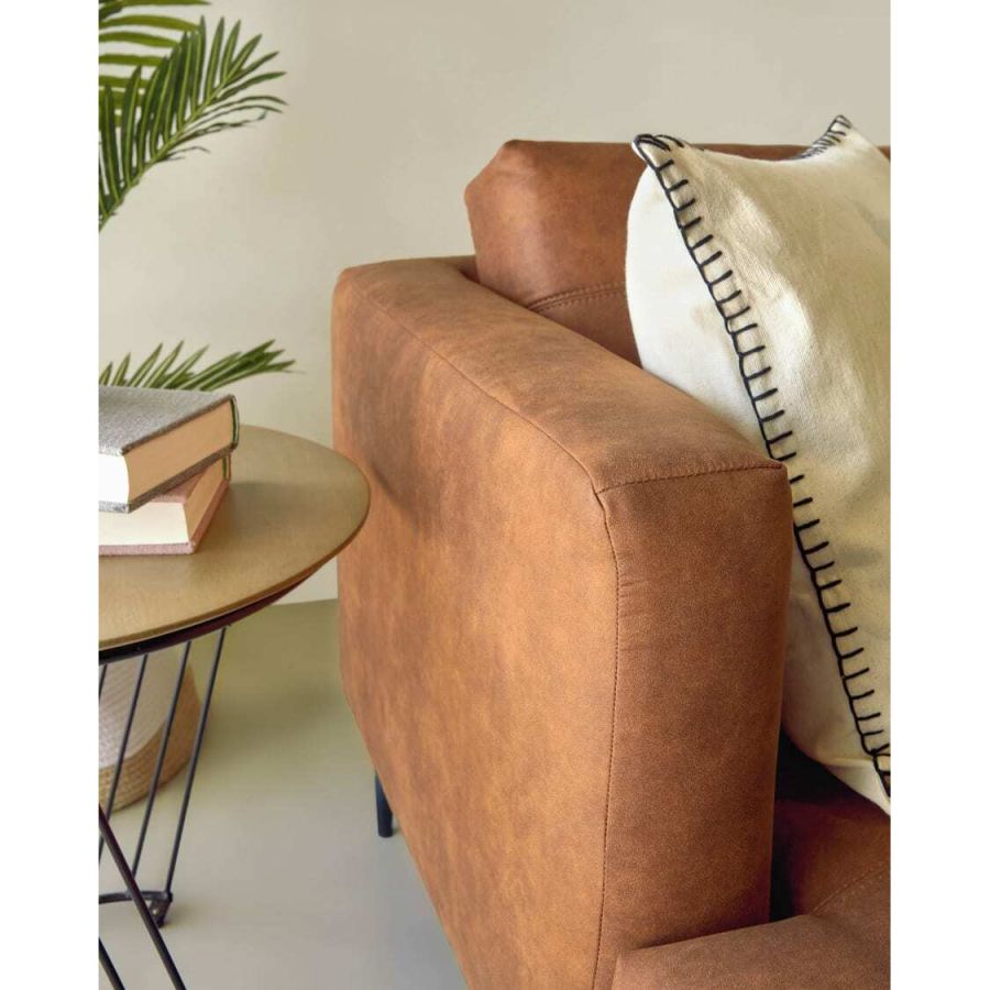 Leather Effect Upholstered Sofa 2 Seats 'Tanya'