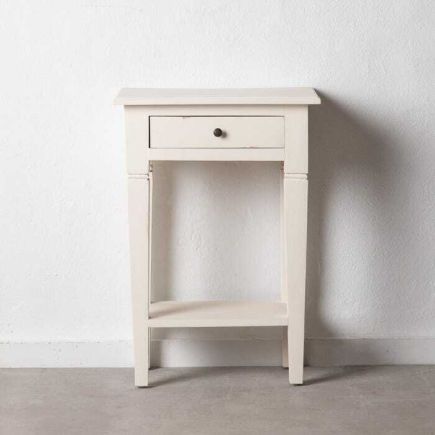 Foto en Ambiente sin cosas Mesita de Noche Blanco Madera ‘MIlla’