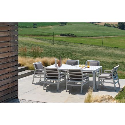 Foto en Ambiente de Mesa Comedor Extensible Exterior Alloro Blanco
