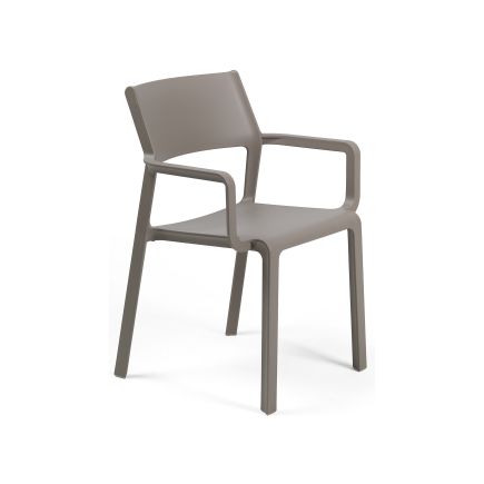 Vista Frontal Silla Exterior Trill Armchair. Color de la Estructura: Tortora