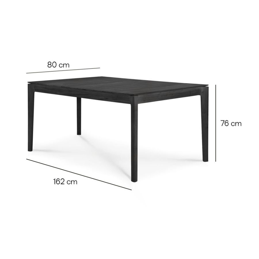 Black Teak Outdoor Table 'Bok'