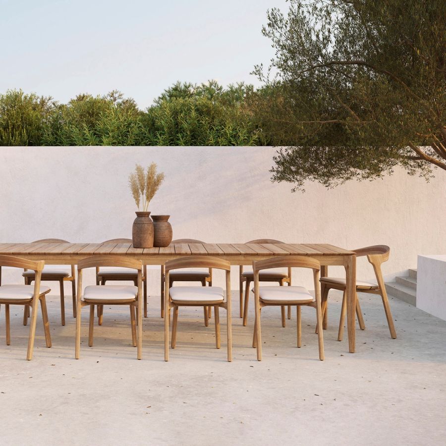 Natural Teak Outdoor Chair with Cushion 'Bok'
