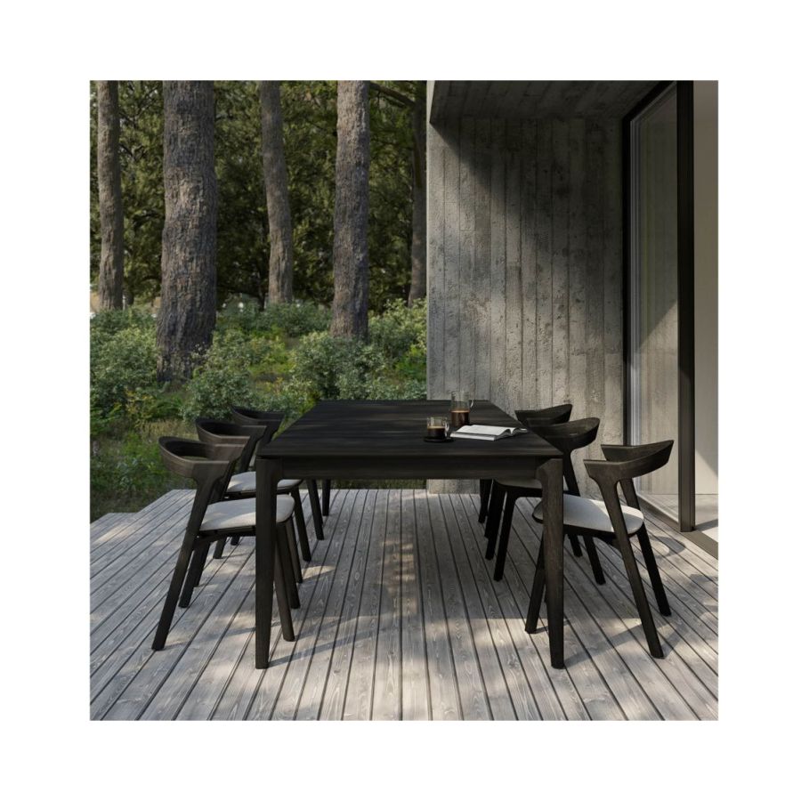 Black Teak Outdoor Chair with Cushion 'Bok'