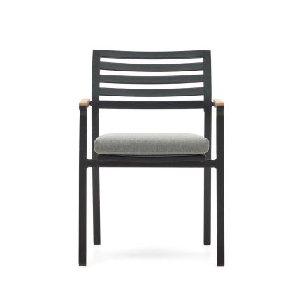 Vista Frontal Silla Exterior Aluminio Bona Negro