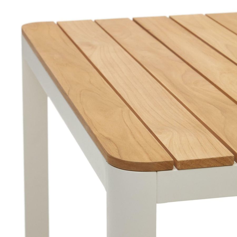 Teak and Aluminum Outdoor Table 160 cm 'Bona'