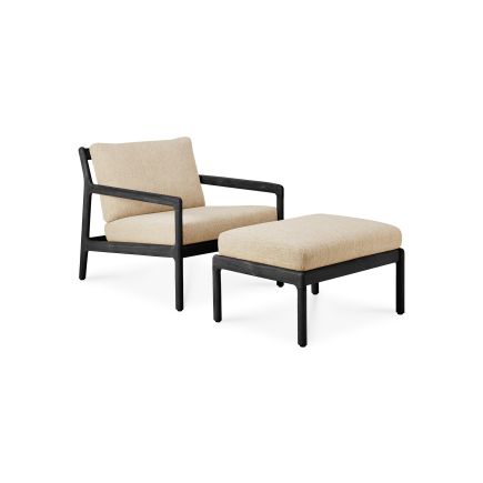 10237_reposapies Jack teca negra tejido natural foto conjunto con sillón de teca negra modelo jack en tejido blanco