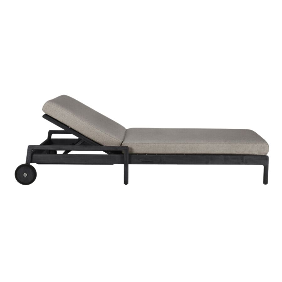 Black Teak Garden Lounger 'Jack'