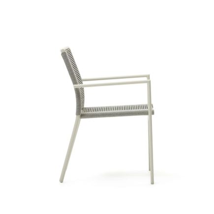 Vista Lateral Derecha Silla Exterior Aluminio Culip Blanco