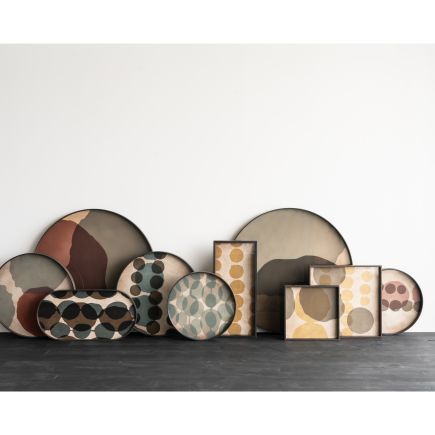 Conjunto Bandeja Vidrio Connected Dots