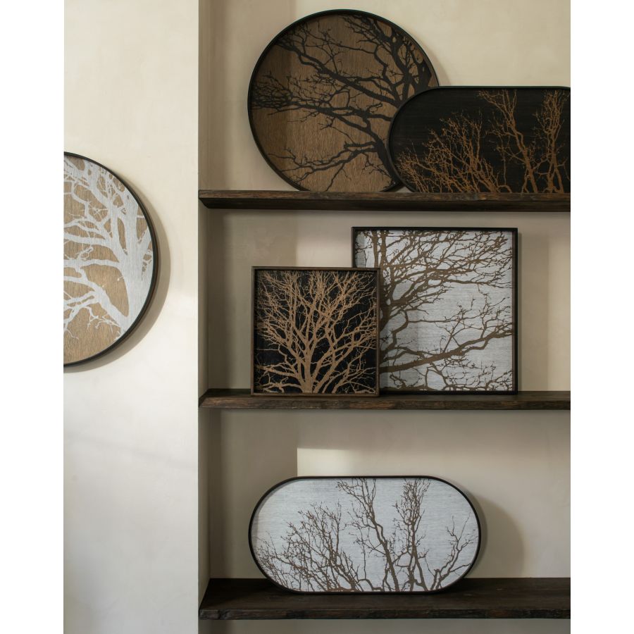 Square Wooden Tray 'Tree