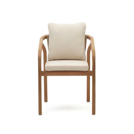 Vista Frontal Silla de Madera y Cuerda Malaret Beige