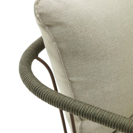 Imagen de Detalle Respaldo Sillón Exterior Acero y Cuerda Salguer