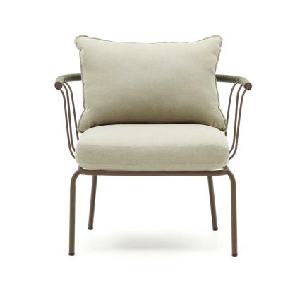 Vista Frontal Sillón Exterior Acero y Cuerda Salguer