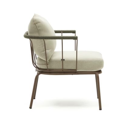 Vista Lateral Derecha Sillón Exterior Acero y Cuerda Salguer