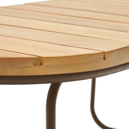 Imagen de Detalle Materiales Mesa Exterior Centro Madera y Acero Salguer