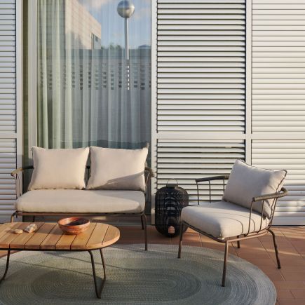 Foto en Ambiente Terraza Mesa Exterior Centro Madera y Acero Salguer