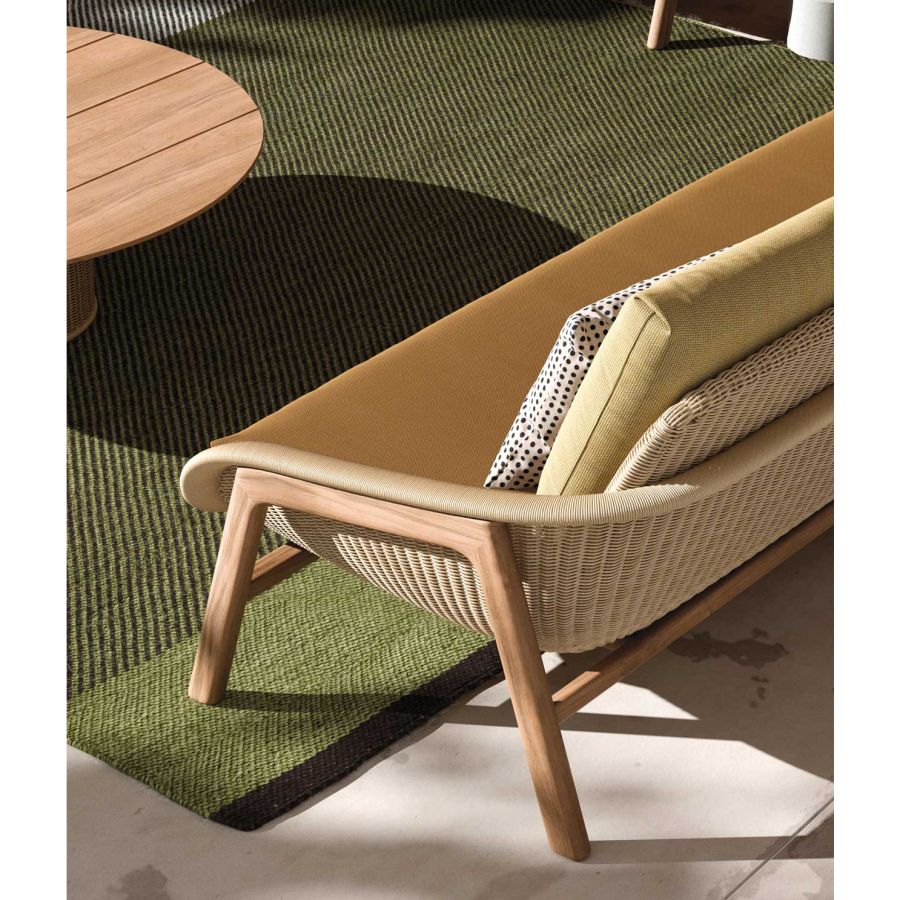Wicker and Teak Sofa 'Vimini'
