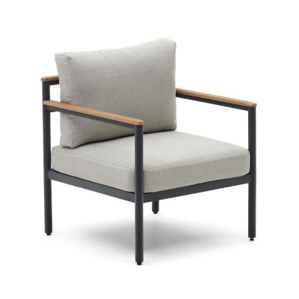 Set Exterior Aluminio y Acacia Aiguafreda vista sillón