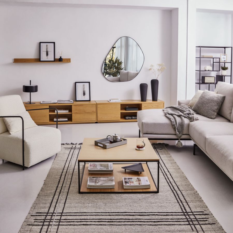 Asymmetrical Steel Mirror 'Anera'