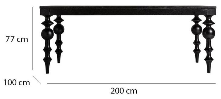 Black Dining Table 'Provost'