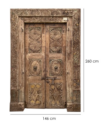 Antique Teak Carved 'Purna' Door