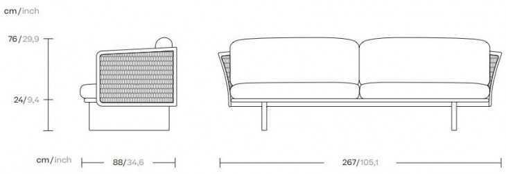 3 seater outdoor sofa 'Mesh