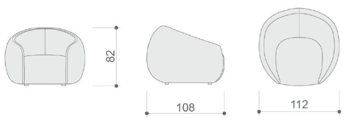 Curved Armchair 'Columba'