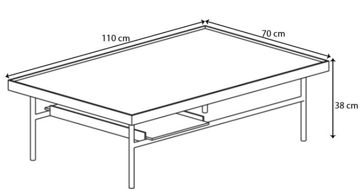 Mesa Centro Rectangular Porcelánico ‘Kutxa’