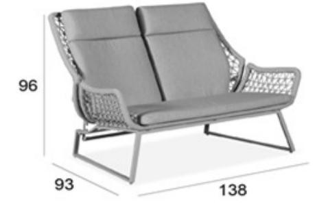 2 Seater Outdoor Sofa 'Dragomir'