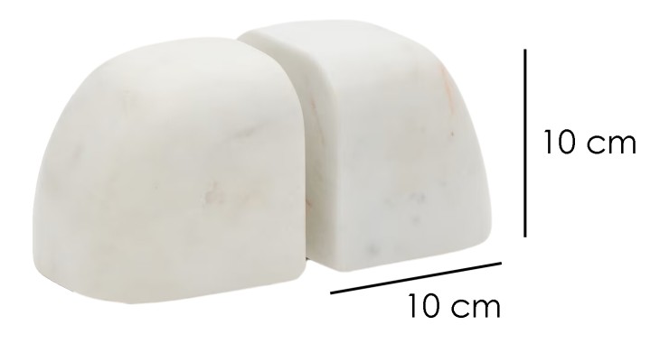 White marble bookends 'Signe'