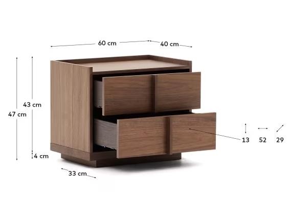 Onix' Walnut Nightstand