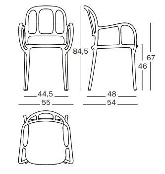 Milà' Outdoor Armchair with Arms'