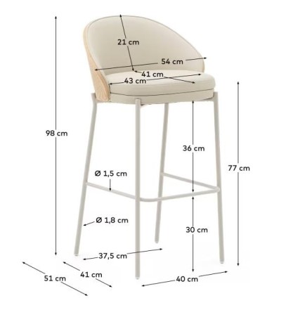 Beige faux leather stool 'Eamy'