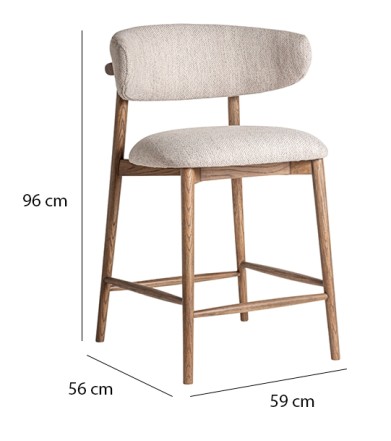 High Upholstered Stool 'Boue'