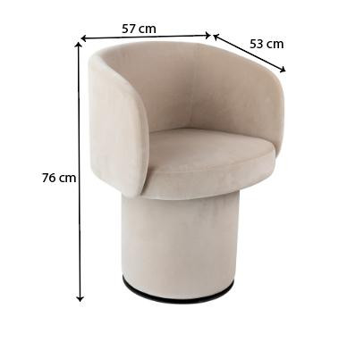 Velvet swivel armchair 'Chassagne'