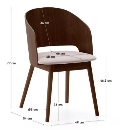 Silla de Comedor Acabado Wengué ‘Senoa’