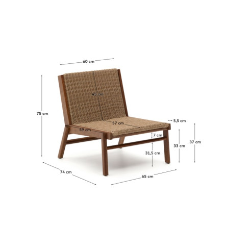 Acacia Solid Wood 'Itani' Armchair