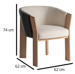 Beige Wide Chair 'Six