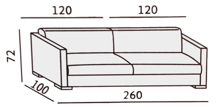 4 Seater Striped Sofa 'Mosa'