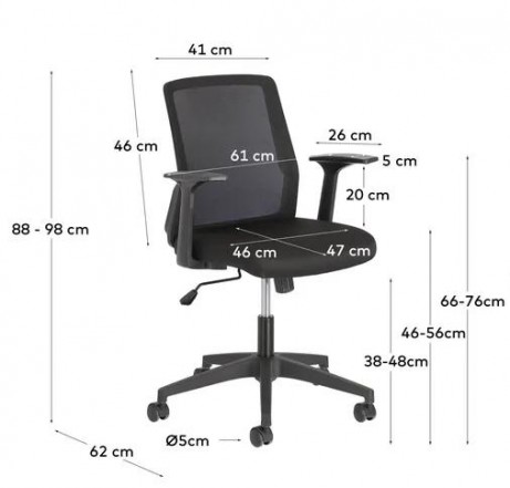 Black Desk Chair 'Nasia'