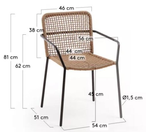 Silla Exterior  Cuerda y Acero ‘Ellen’
