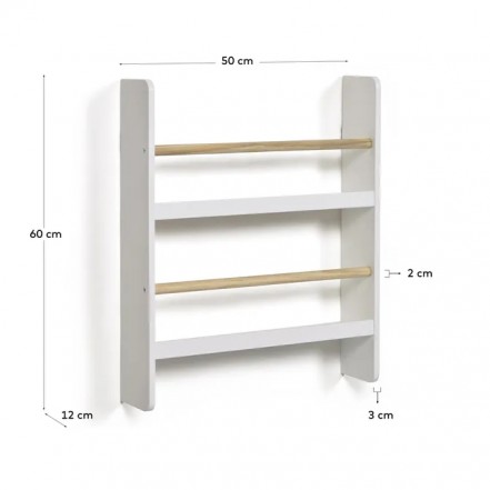 Wood and White Hanging Shelf 'Gopi'