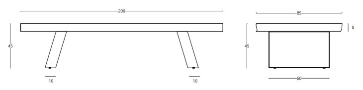 Ellie' Rectangular Coffee Table