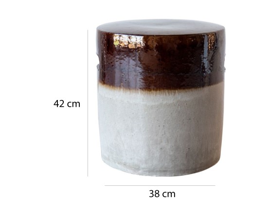 Emily' Enameled Stoneware Stool