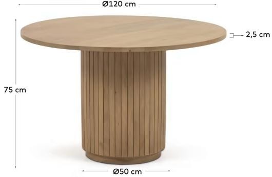 Round Wooden Handle Round Table Ø120cm 'Licia'